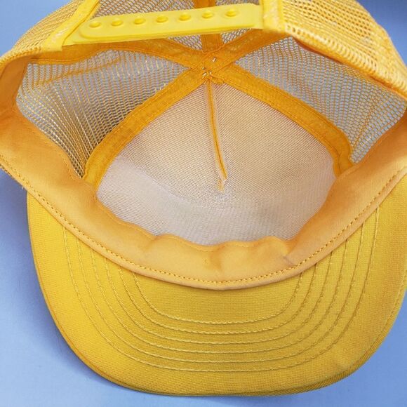 Vintage CASE Construction Equipment Snap Back Trucker Farmer Hat Cap Yellow - Picture 6 of 7